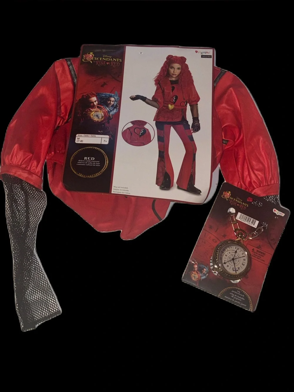 Disney Descendants 4 Costume Rise of RED Halloween Cosplay with Watch Accessory